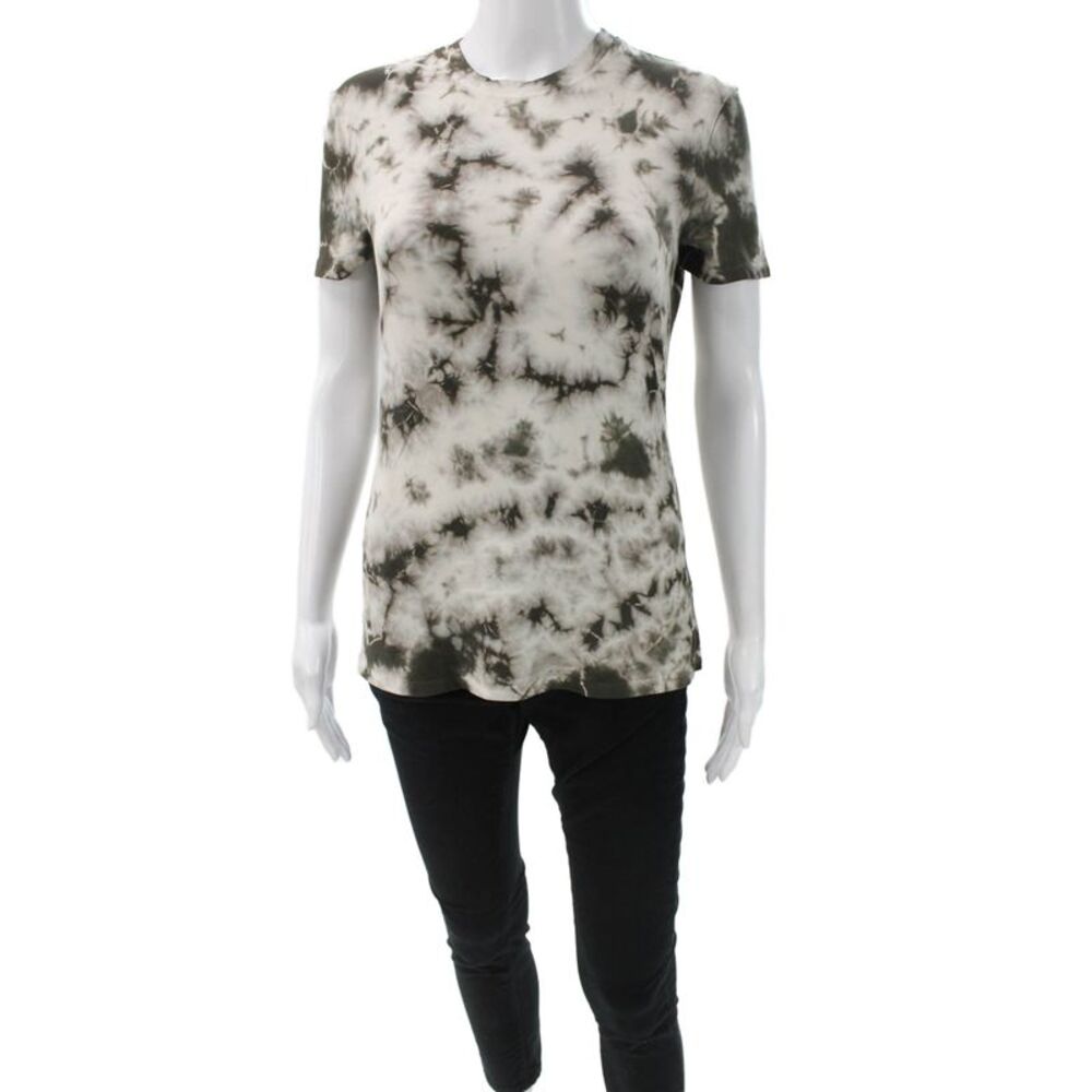 Proenza Schouler White Label Womens Basic Tie-Dye Cotton T-Shirt Green Size S